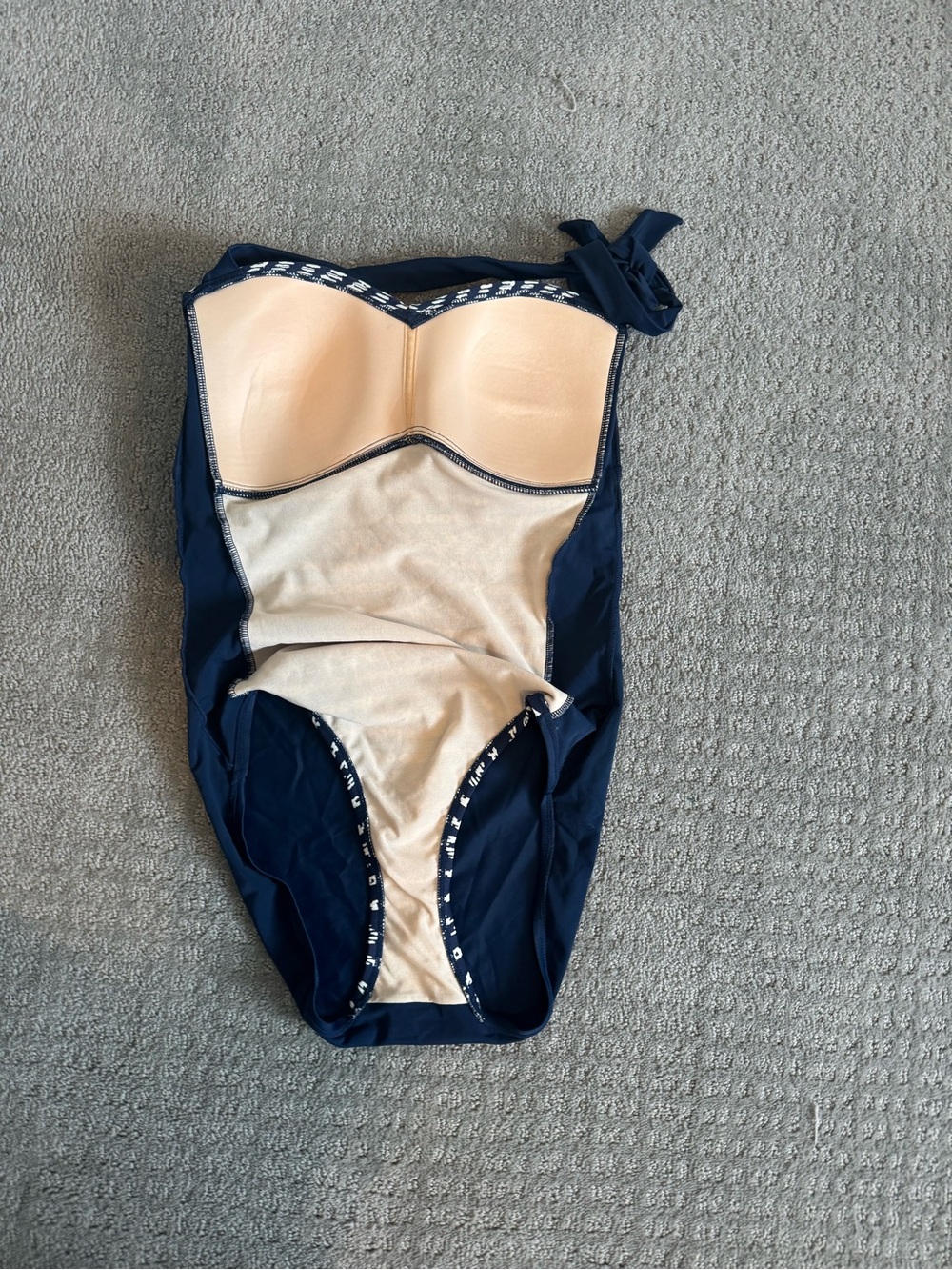 Merona Navy and White Patterned One-Piece Swimsuit - Picture 3 of 4